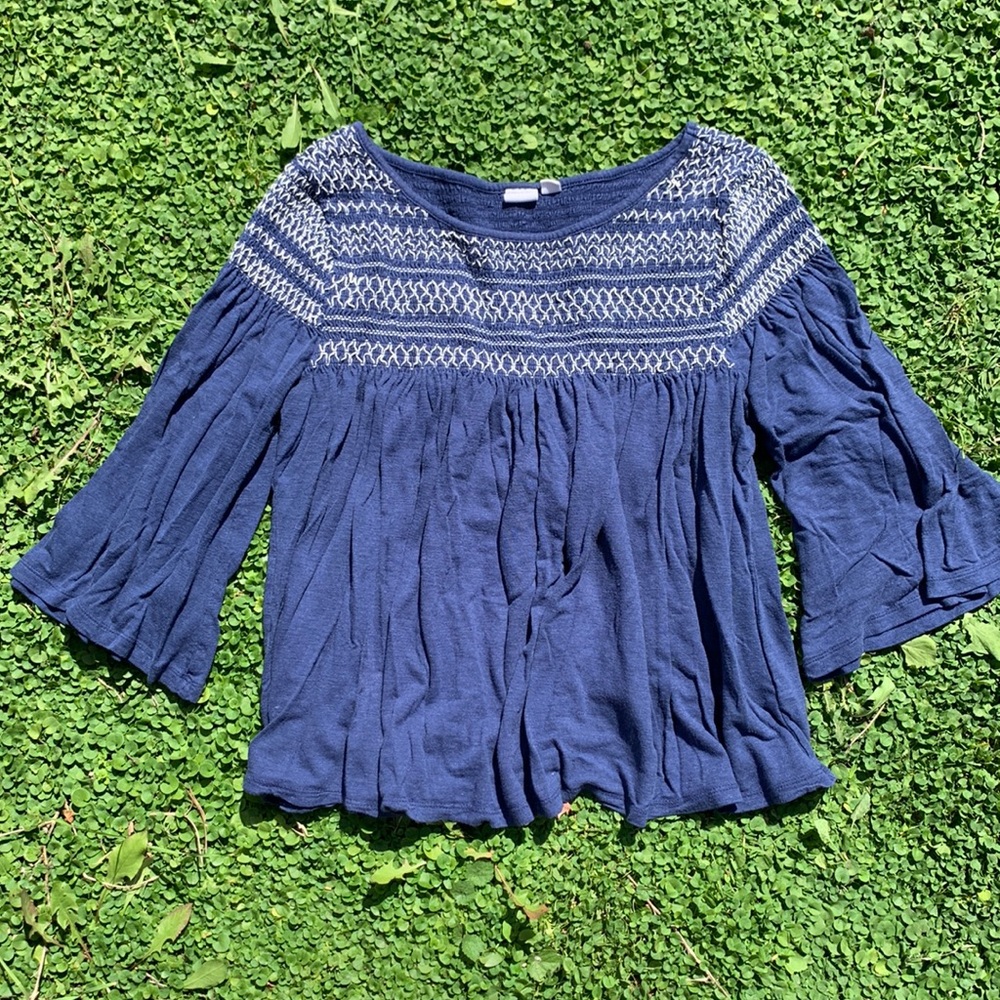 GAP Navy Smock Blouse